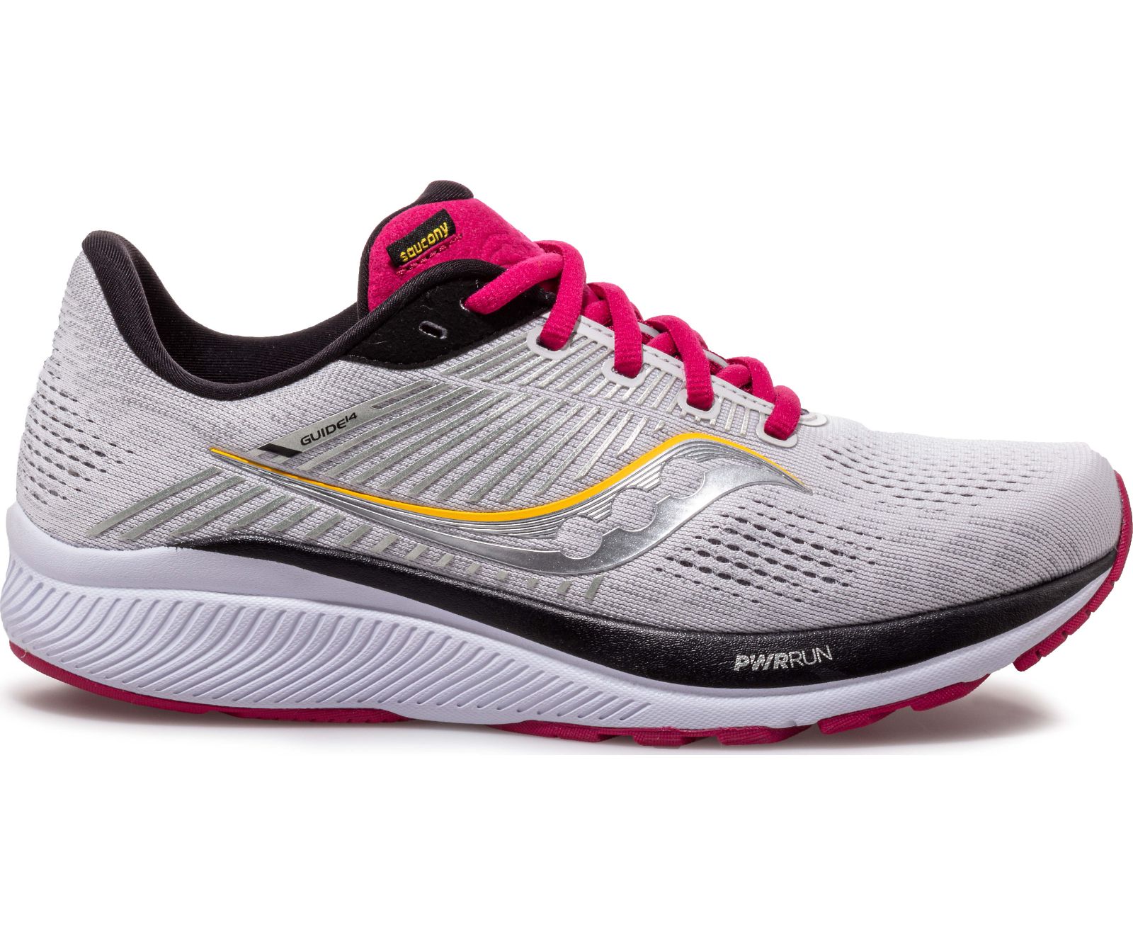 Saucony Guide 14 Wide Women's Running Shoes Silver / Black | Canada 151XYUF